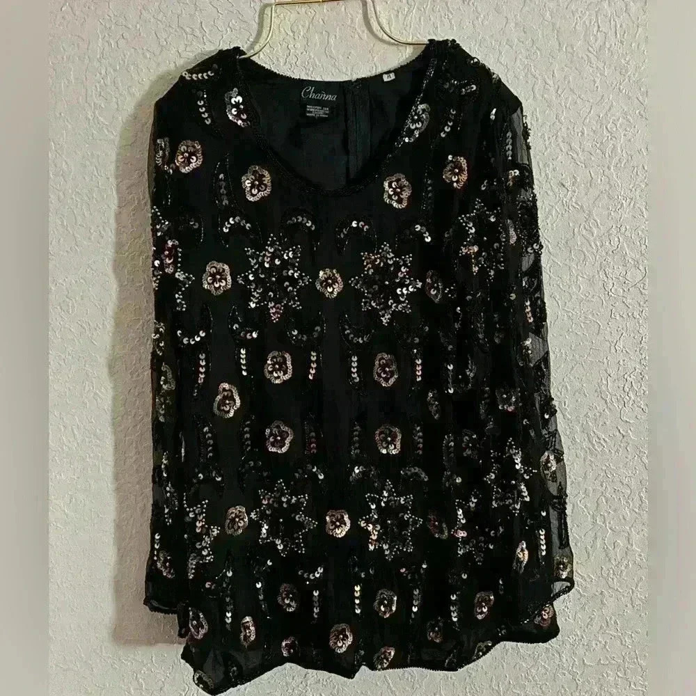 Channa blouse with exquisite sequin detail